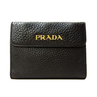 PRADA プラダ 二つ折り財布 コピー 1M0523 両開き財布 VIT.DAINO 鹿革 NERO ブラック